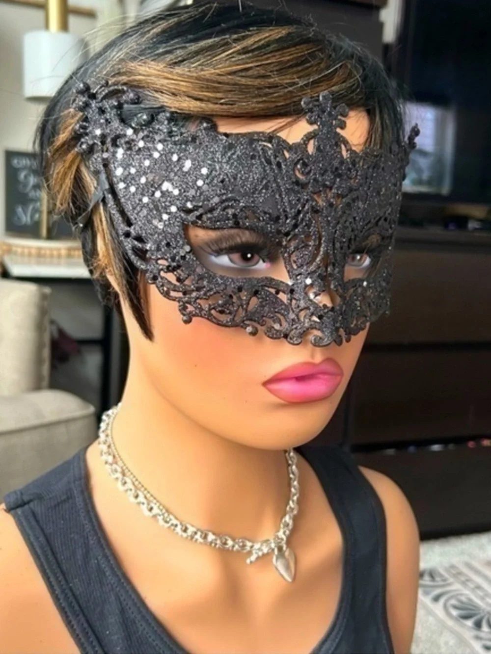 🌸Black Lace Venetian Eye Mask - Elegant Women's Accessory